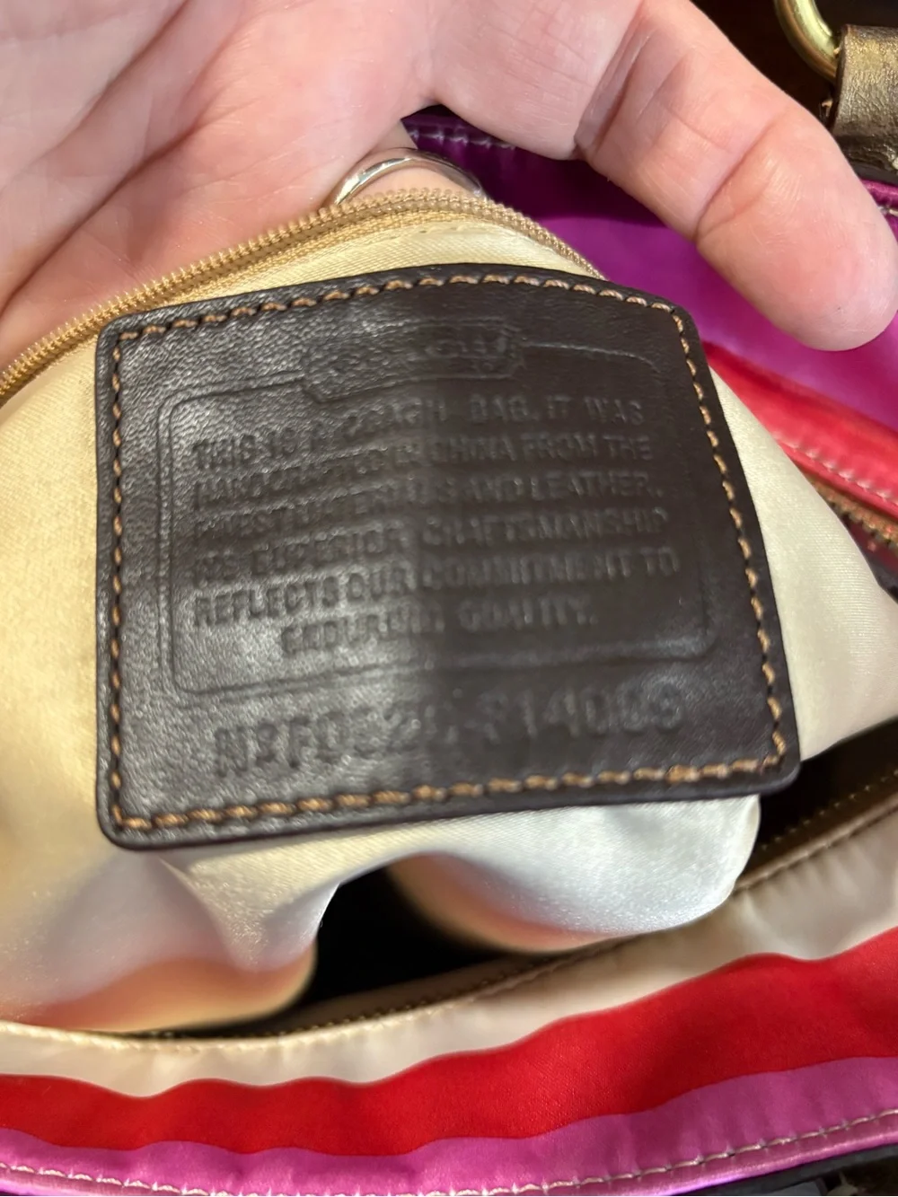 Coach Legacy Striped Sateen Tote